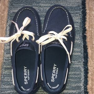 Navy blue Sperry shoes